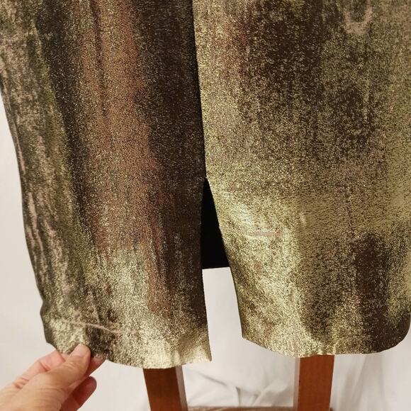 Terani Couture COCKTAIL DRESS Sz 10 Brozed Green Holiday Party ELEGANT Luxury - Picture 10 of 15